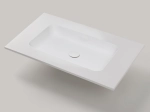Plan vasque lavabo intégré au angle arrondi, sur mesure, Largeur 60 à 200 cm x Profondeur 40 à 60 cm, résine minérale ACRYSTONE® Finition lisse mate, Livraison Offerte et Rapide.